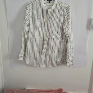 Ralph Lauren Black and White Striped Button Down Shirt